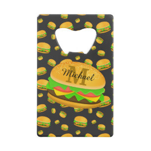 Cool and fun yummy burger pattern Monogram