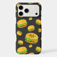 Cool and fun yummy burger pattern Monogram