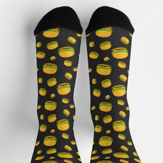 Cool and fun yummy burger pattern socks (Top)