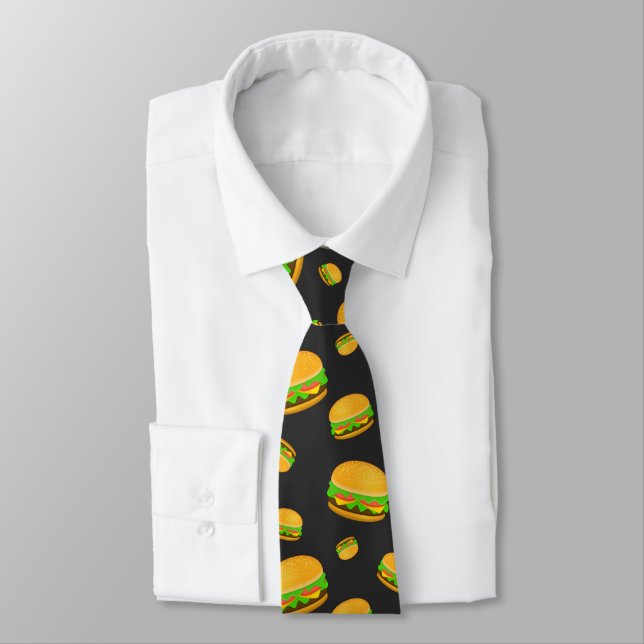 Cool and fun yummy burger pattern tie (Tied)
