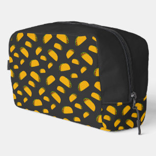 Cool and fun yummy taco pattern dark grey dopp kit
