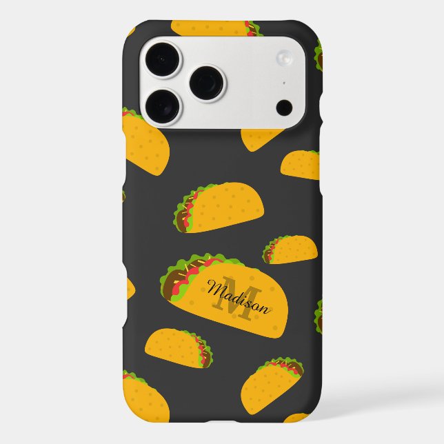 Cool and fun yummy taco pattern Monogram (Back)