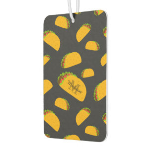 Cool and fun yummy taco pattern Monogram Car Air Freshener