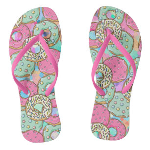 Cool and funny doughnut pattern thongs