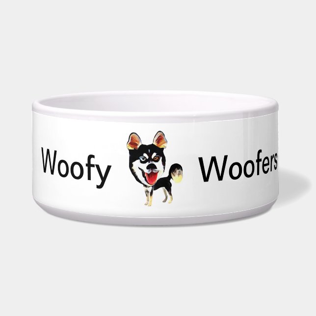 Cool and Funny Siberian Husky Dog Bowl (Front)