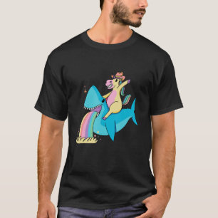 Cool And Funny Unicorn Riding Shark T-Shirt
