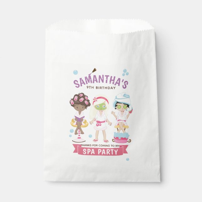 Cool and Girly Spa Party Favour Bag (Front)