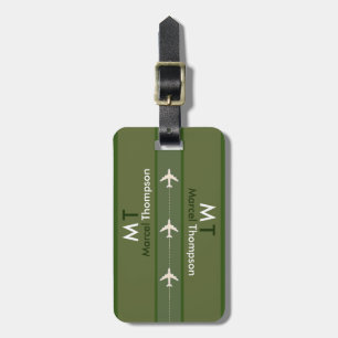 cool and modern aeroplane travel luggage tag
