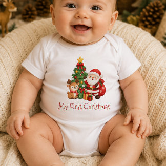 Cool and Modern First Christmas Baby Bodysuit