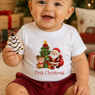 Cool and Modern First Christmas Baby T-Shirt