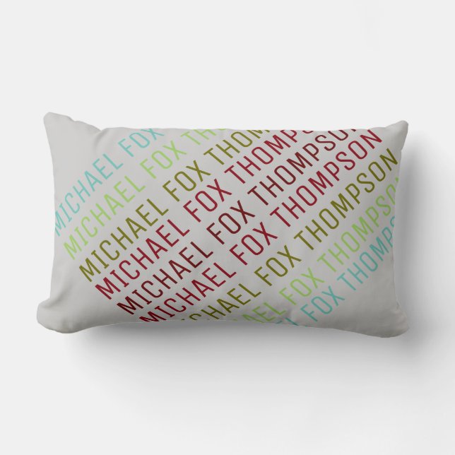 cool and modern, name typography lumbar cushion (Front)