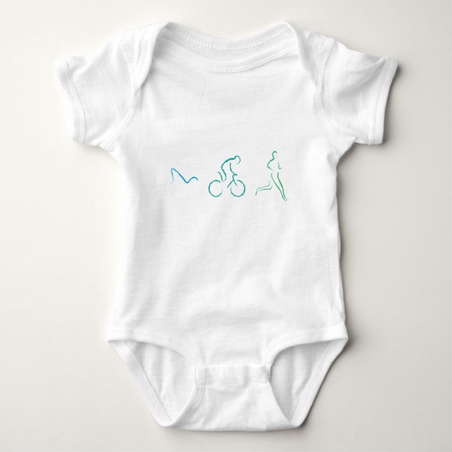 Cool and original design for triathletes baby bodysuit (Front)