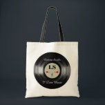 cool and personalised vinyl record tote bag<br><div class="desc">A black vinyl-record to personalise with name,  initials and phrase. A nice item for music-lovers</div>