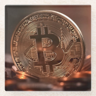 Cool and Shiny Bitcoin Stash Glass Coaster