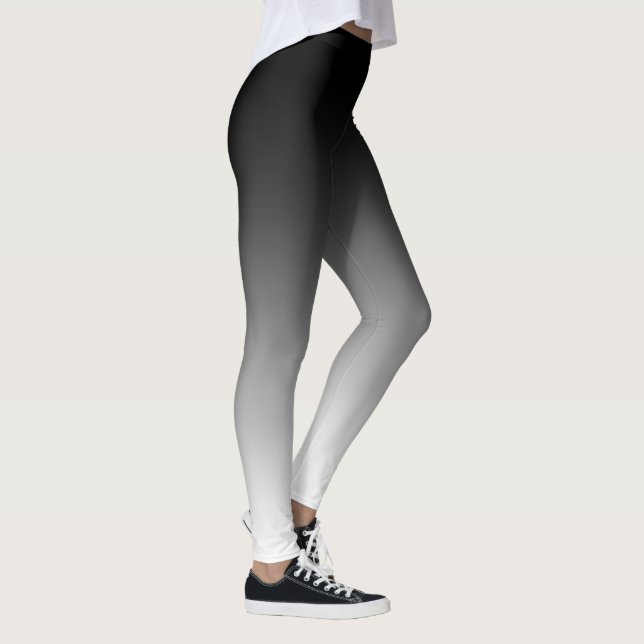 Cool and Trendy Black to white Gradient Leggings (Right)