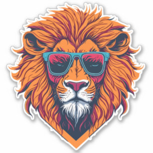 Cool and trendy retro Lion head