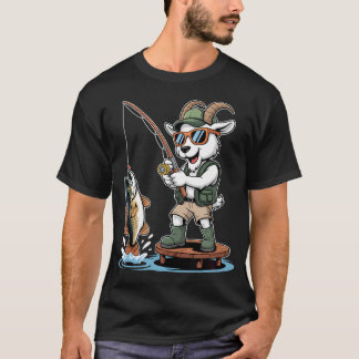 Cool Angler Goat Catching Big Bass T-Shirt