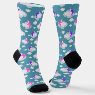 Cool Animal Pattern - Comic Unicorn 3 Socks