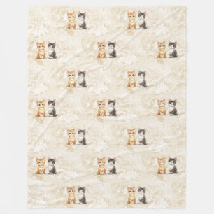Cool Animal Pattern - Cute Cats 5 Fleece Blanket