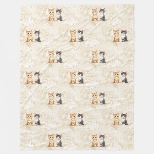 Cool Animal Pattern - Cute Cats 5 Fleece Blanket (Front)