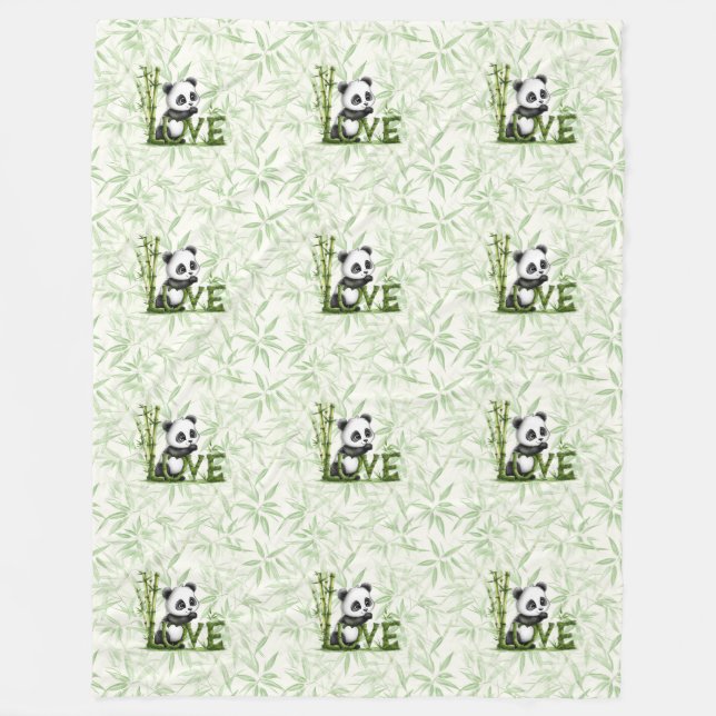 Cool Animal Pattern - Cute Panda 2 Fleece Blanket (Front)