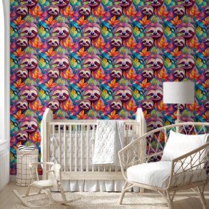 Cool Animal Pattern - Cute Sloth 1 Wallpaper