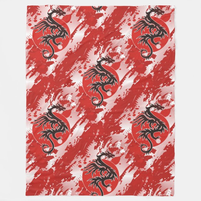Cool Animal Pattern - Dragons 4 Fleece Blanket (Front)