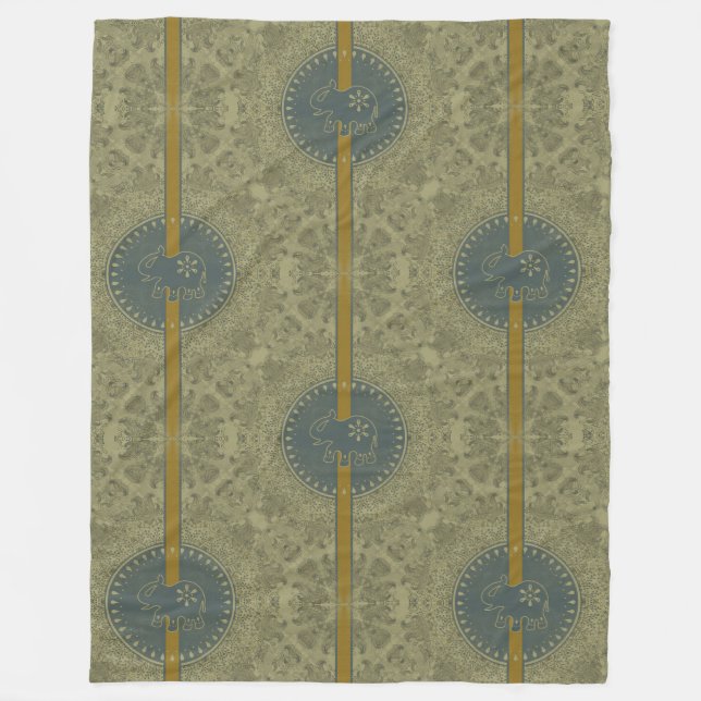 Cool Animal Pattern - Elephant 6 Fleece Blanket (Front)