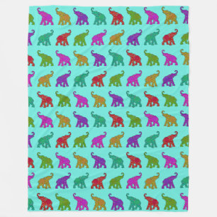 Cool Animal Pattern - Elephant 8 Fleece Blanket