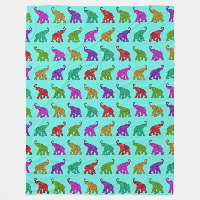 Cool Animal Pattern - Elephant 8 Fleece Blanket (Front)