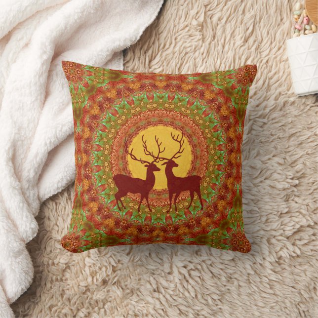 Cool Animal Pattern - Mandala Deers 1 Cushion (Blanket)