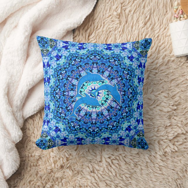 Cool Animal Pattern - Mandala Dolphins 1 Cushion (Blanket)