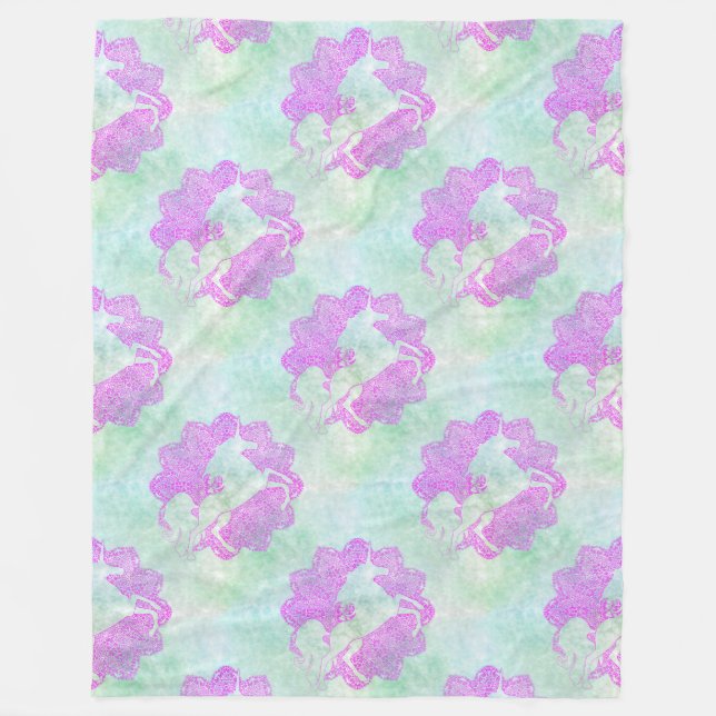 Cool Animal Pattern - Mandala Unicorn 3 Fleece Blanket (Front)
