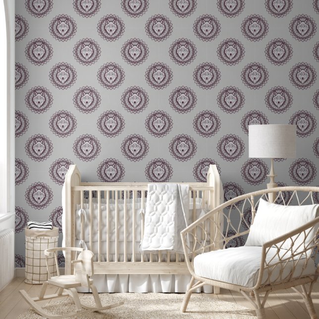 Cool Animal Pattern - Wolf Head Mandala 1 Wallpaper (Kids)