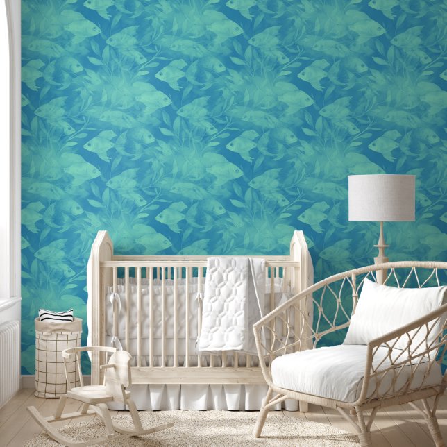 Cool Animal Watercolor Pattern - Fish 2 Wallpaper (Kids)