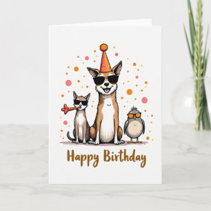 Cool Animals Birthday Card