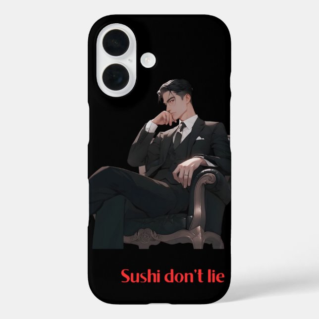 Cool Anime Man in Suit Phone Case (Back)