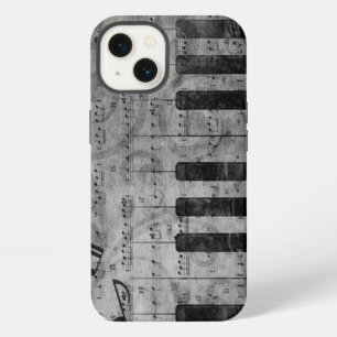 Cool antique grunge effect piano music notes iPhone 13 case