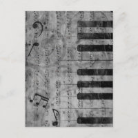 Cool antique grunge effect piano music notes