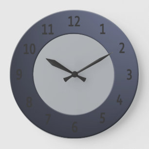 Cool any Colour Black Digits on Blue Frame Large Clock