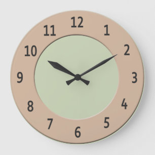 Cool any Colour Black Digits on Latte Frame Large Clock