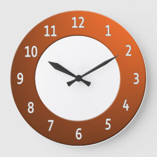 Cool any Colour White Digits on Orange Frame Large Clock