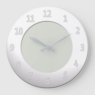 Cool any Colour White Digits on White Frame Large Clock