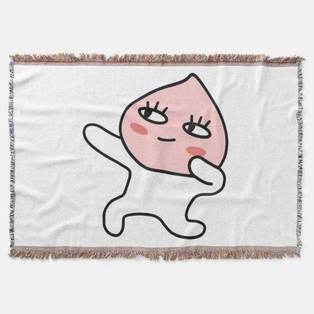 Cool Apeach Throw Blanket (Front)