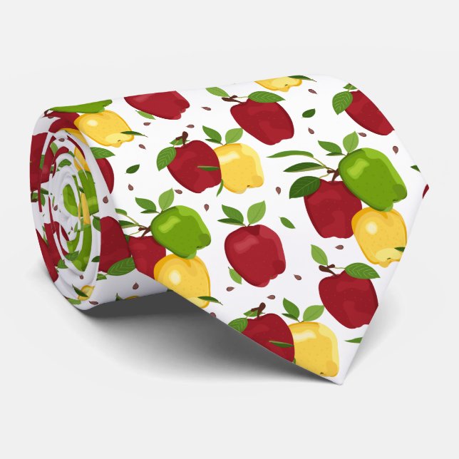 cool apple colours tiled pattern fruit tie (Rolled)
