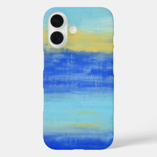Cool Aqua Blue Turquiose Nautical Abstract iPhone 16 Case