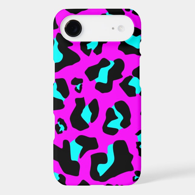 Cool Aqua/Pink Leopard Print - iPhone 4/4s Case (Back)