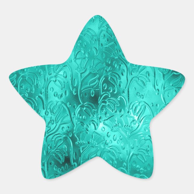 Cool aqua  star sticker (Front)