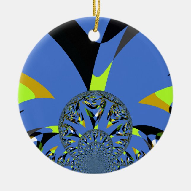 Cool Arches with Fractal Spheres Art Design Ceramic Tree Decoration (Front)