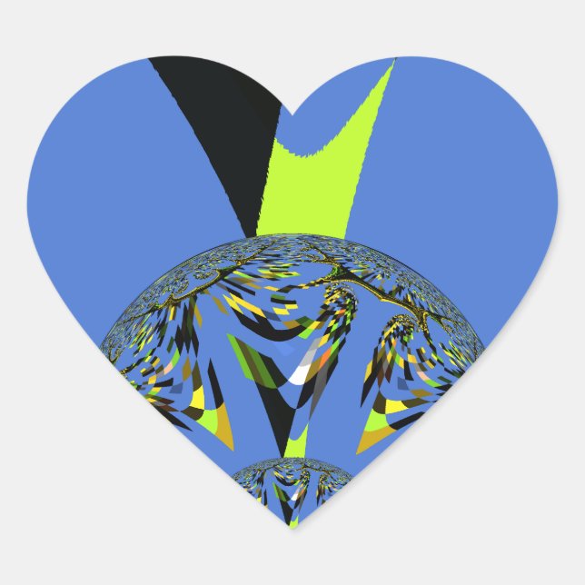 Cool Arches with Fractal Spheres Art Design Heart Sticker (Front)